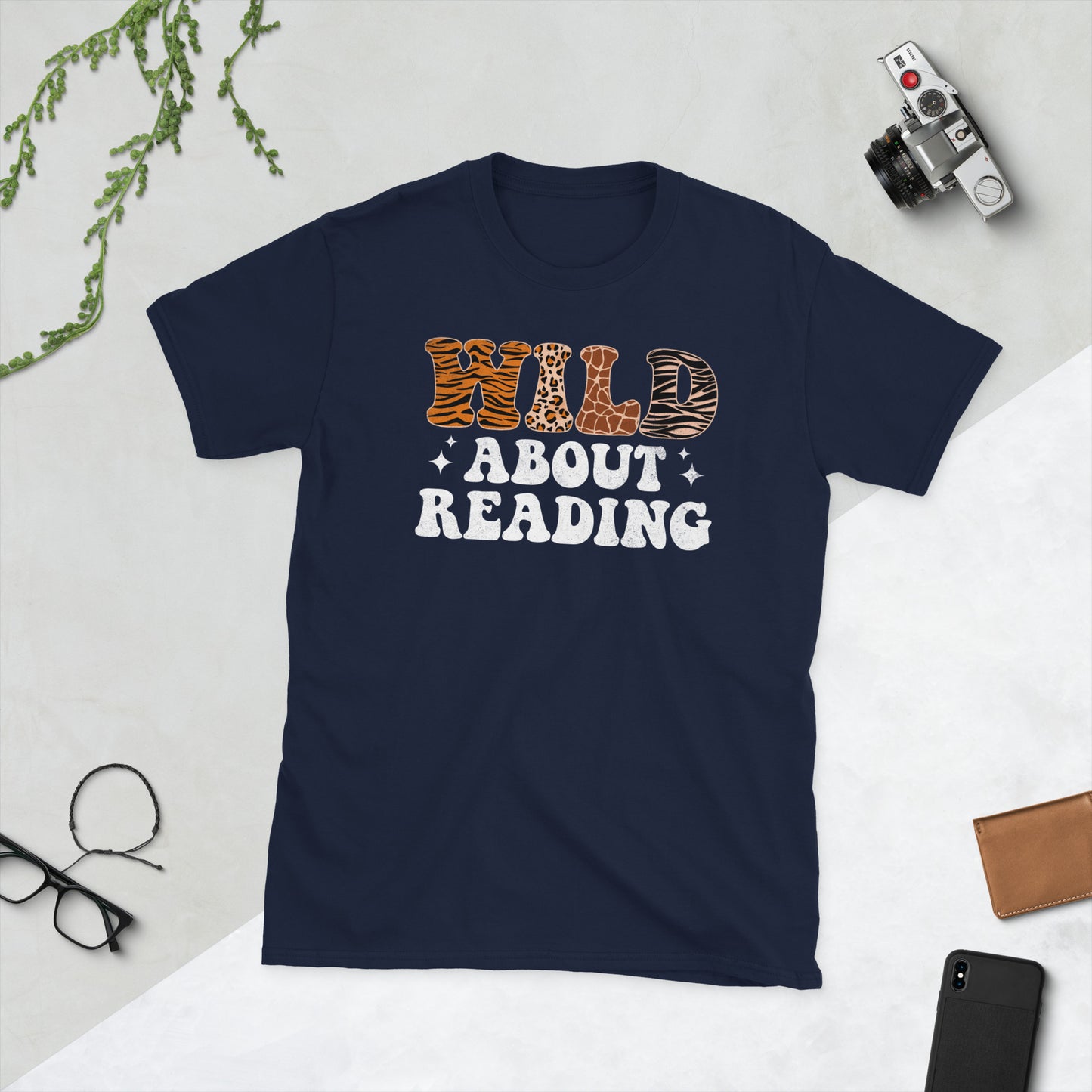Wild About Reading Funny Book Lover Animals Leopard Reader T-Shirt