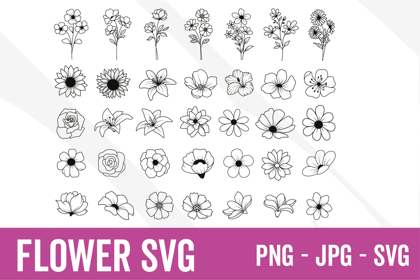 Free Flower SVG | Simple Flower Designs for Crafting