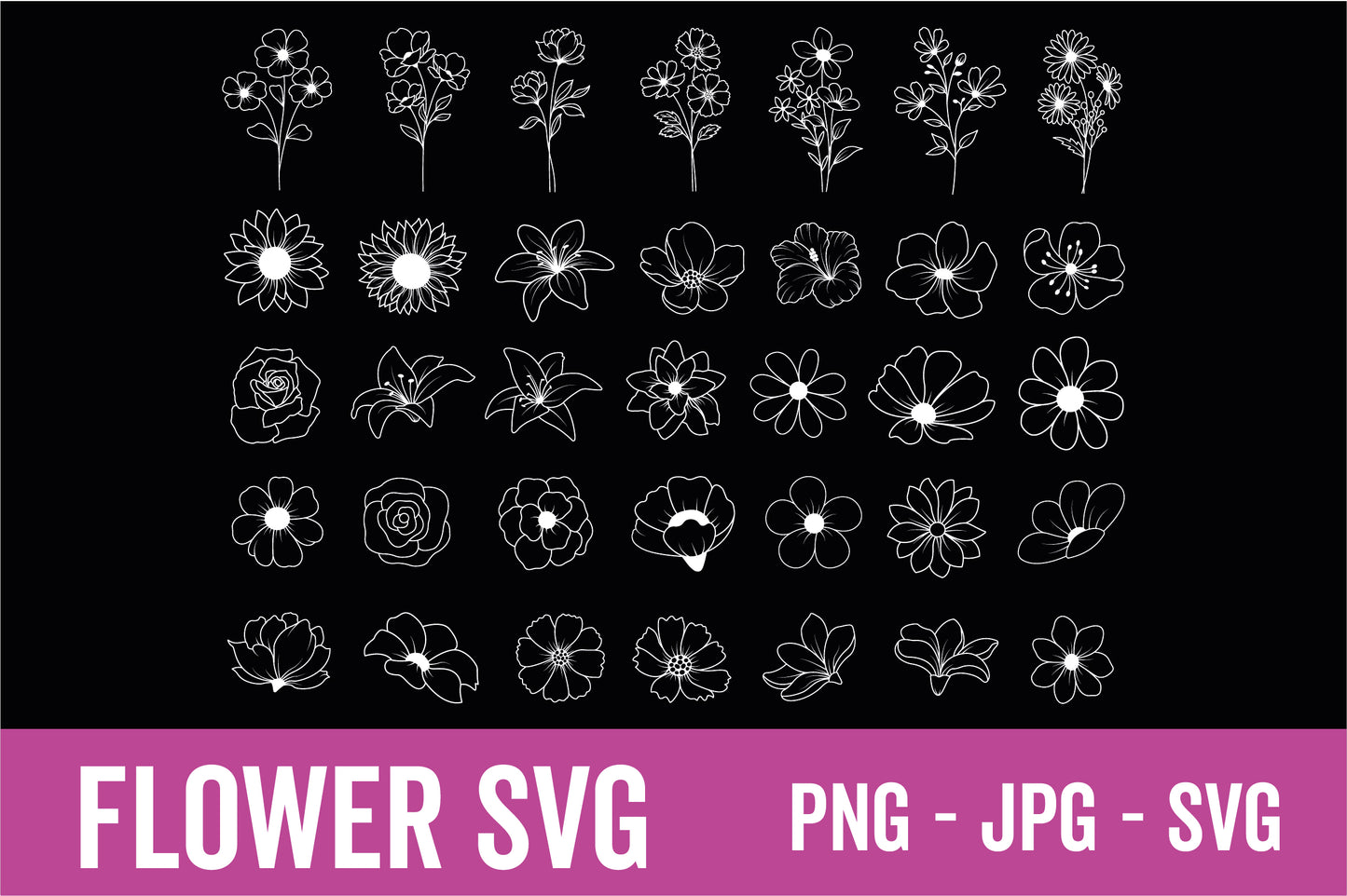 Free Flower SVG | Simple Flower Designs for Crafting