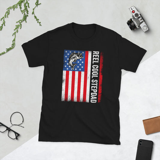 Reel Cool Stepdad Father's Day Funny Fishing Fisherman T-Shirt