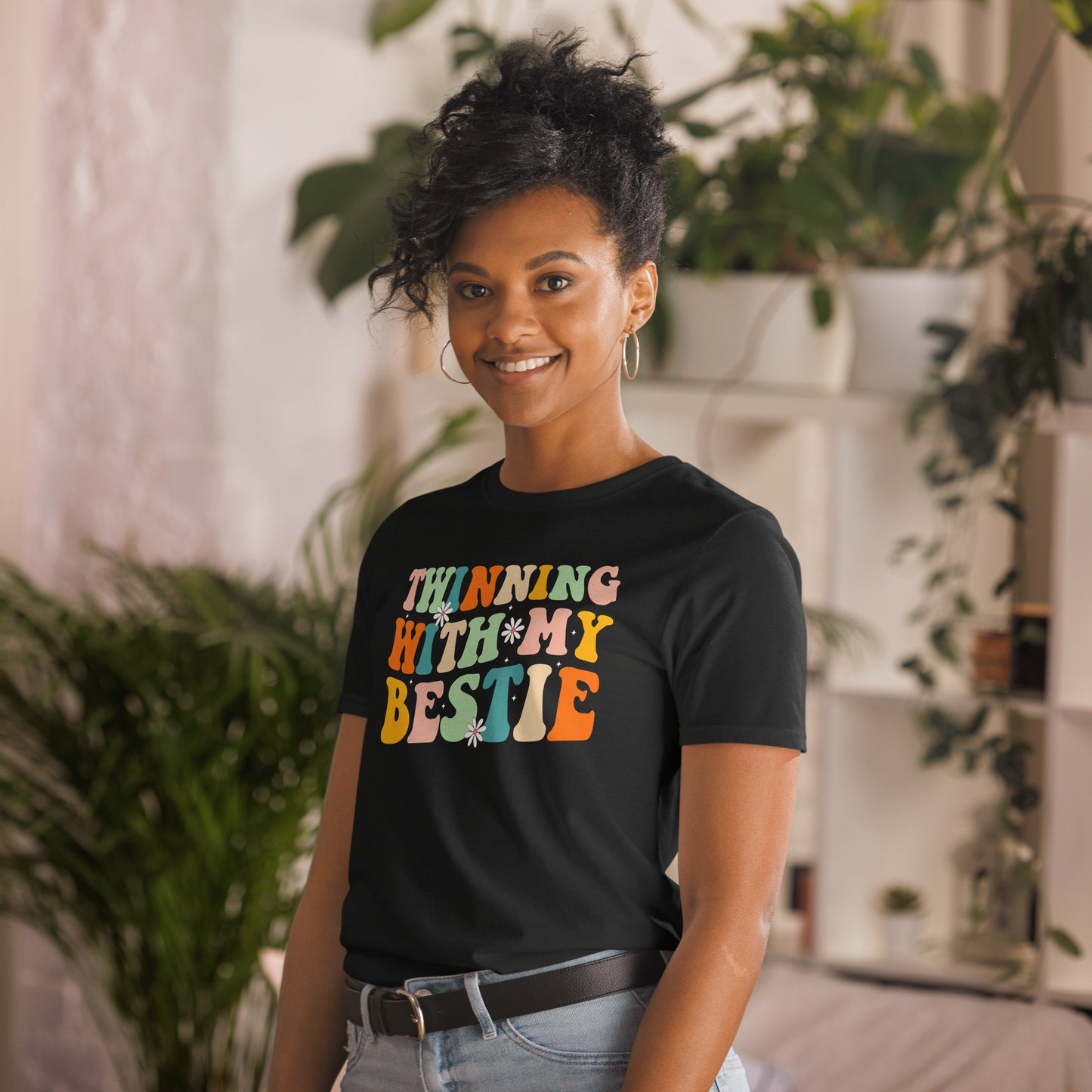 Twinning With My Bestie Funny Twin Matching Twins Day Friend T-Shirt