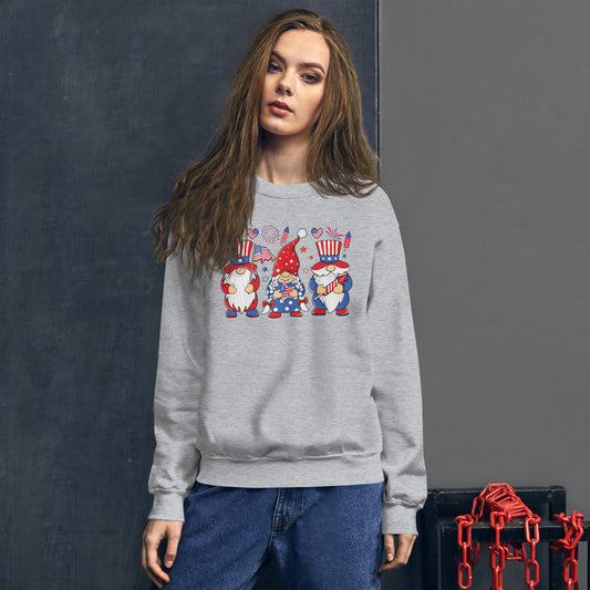 4th of July Gnome American Flag USA Funny Patriotic Gnome Sweatshirt