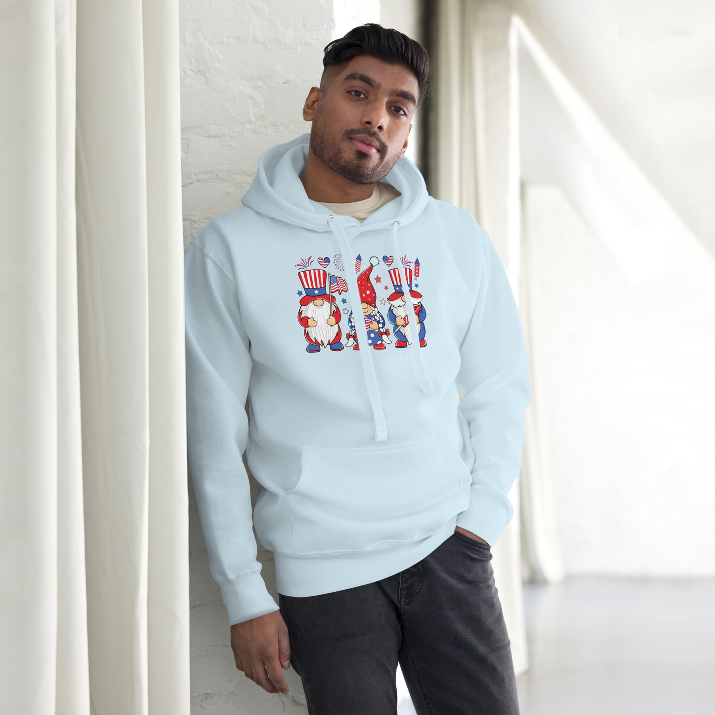 4th of July Gnome American Flag USA Funny Patriotic Gnome Hoodie