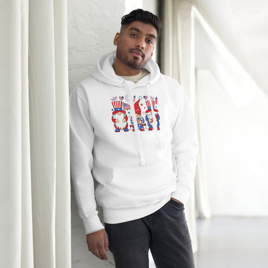 4th of July Gnome American Flag USA Funny Patriotic Gnome Hoodie