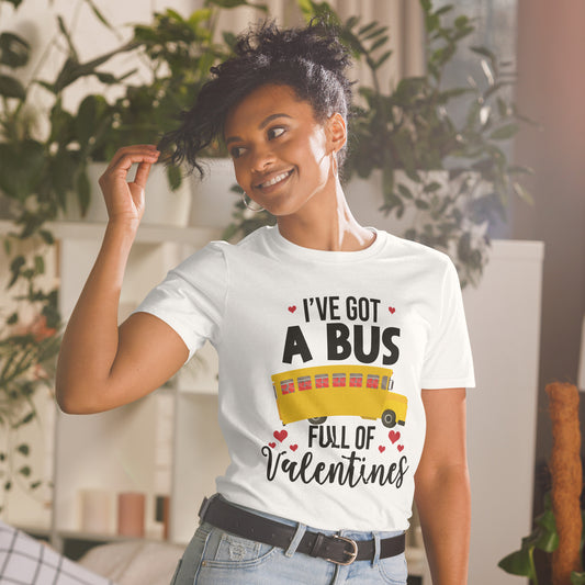 School Bus Driver Valentines Day Hearts Funny Bus Driver T-shirt